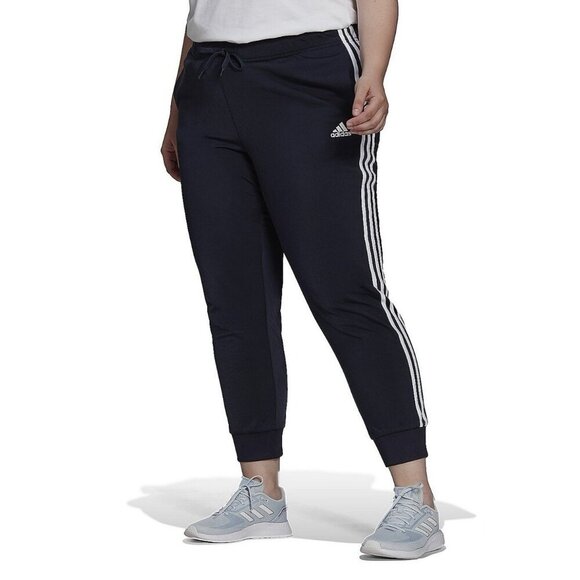 Adidas Women's Tricot Slim Tapered Plus Size Pants Size 4X New Legend Ink - Picture 1 of 15